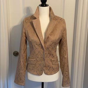 VINTAGE brocade pattern taupe blazer.  Size small